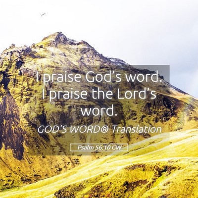 Picture 05 - Psalm 56:10 GW - I praise God’s word. I praise the Lord’s - Bible Verse Picture