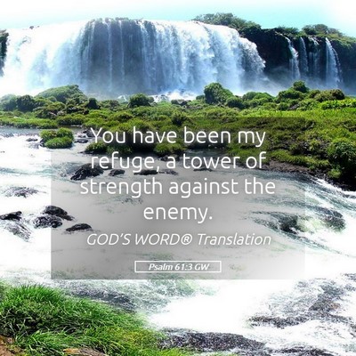 Picture 05 - Psalm 61:3 GW - You have been my refuge, a tower of strength - Bible Verse Picture