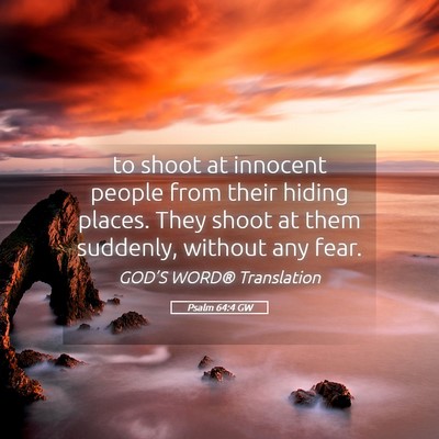 Picture 05 - Psalm 64:4 GW - to shoot at innocent people from their hiding - Bible Verse Picture