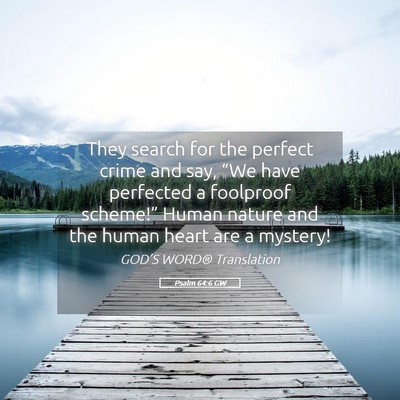 Picture 05 - Psalm 64:6 GW - They search for the perfect crime and say, “We - Bible Verse Picture