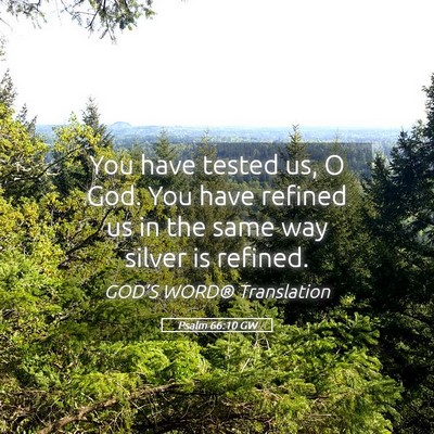 Picture 05 - Psalm 66:10 GW - You have tested us, O God. You have refined us in - Bible Verse Picture