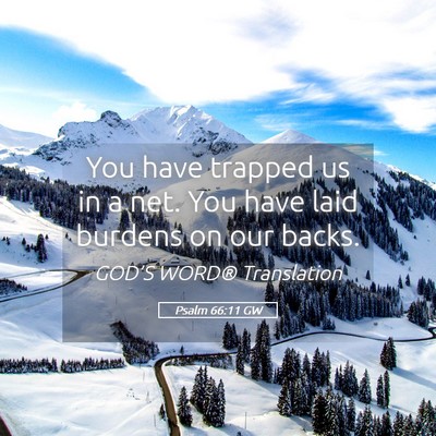 Picture 05 - Psalm 66:11 GW - You have trapped us in a net. You have laid - Bible Verse Picture