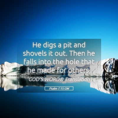 Picture 05 - Psalm 7:15 GW - He digs a pit and shovels it out. Then he falls - Bible Verse Picture