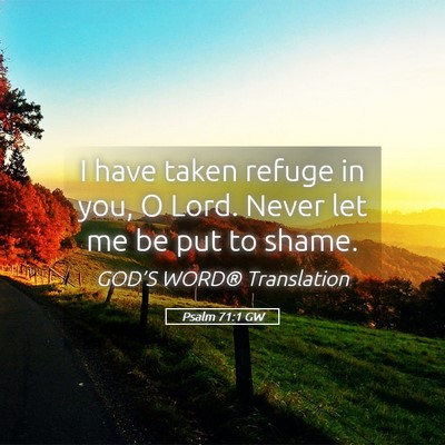 Picture 05 - Psalm 71:1 GW - I have taken refuge in you, O Lord. Never let me - Bible Verse Picture