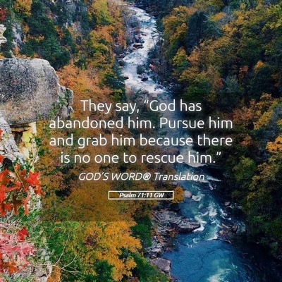 Picture 05 - Psalm 71:11 GW - They say, “God has abandoned him. Pursue him - Bible Verse Picture