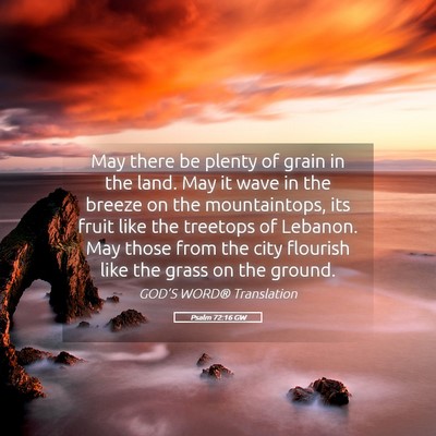 Picture 05 - Psalm 72:16 GW - May there be plenty of grain in the land. May it - Bible Verse Picture