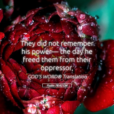 Picture 05 - Psalm 78:42 GW - They did not remember his power— the day he - Bible Verse Picture