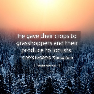 Picture 05 - Psalm 78:46 GW - He gave their crops to grasshoppers and their - Bible Verse Picture