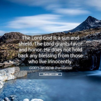 Picture 05 - Psalm 84:11 GW - The Lord God is a sun and shield. The Lord grants - Bible Verse Picture
