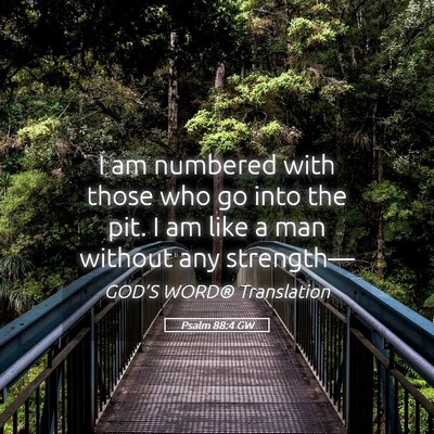 Picture 05 - Psalm 88:4 GW - I am numbered with those who go into the pit. I - Bible Verse Picture