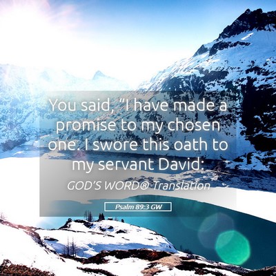 Picture 05 - Psalm 89:3 GW - You said, “I have made a promise to my chosen - Bible Verse Picture