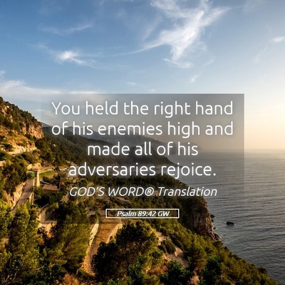 Picture 05 - Psalm 89:42 GW - You held the right hand of his enemies high and - Bible Verse Picture
