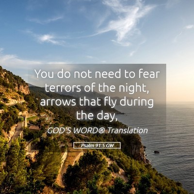 Picture 05 - Psalm 91:5 GW - You do not need to fear terrors of the night, - Bible Verse Picture
