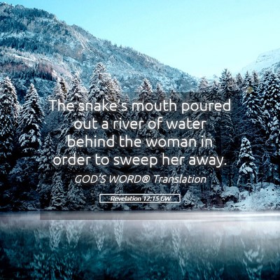 Picture 05 - Revelation 12:15 GW - The snake’s mouth poured out a river of water - Bible Verse Picture