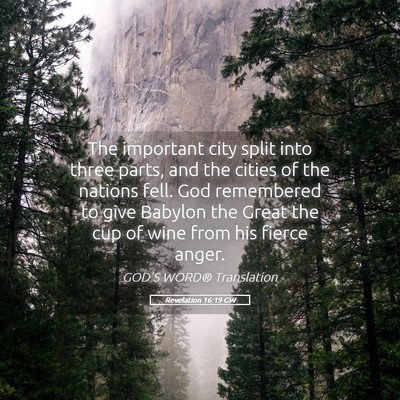 Picture 05 - Revelation 16:19 GW - The important city split into three parts, and - Bible Verse Picture