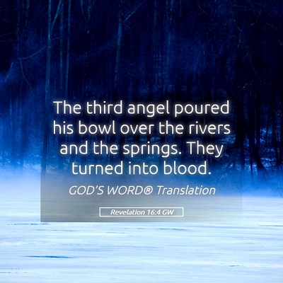 Picture 05 - Revelation 16:4 GW - The third angel poured his bowl over the rivers - Bible Verse Picture