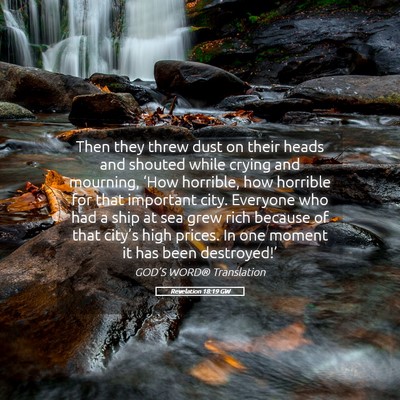 Picture 05 - Revelation 18:19 GW - Then they threw dust on their heads and shouted - Bible Verse Picture