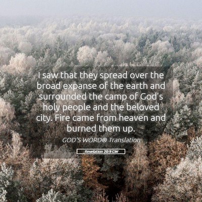 Picture 05 - Revelation 20:9 GW - I saw that they spread over the broad expanse of - Bible Verse Picture