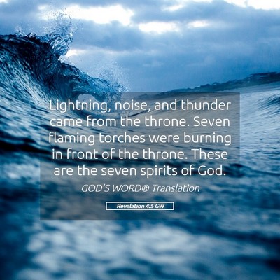 Picture 05 - Revelation 4:5 GW - Lightning, noise, and thunder came from the - Bible Verse Picture