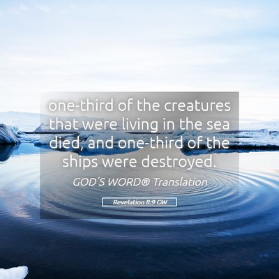 Picture 05 - Revelation 8:9 GW - one-third of the creatures that were living in - Bible Verse Picture