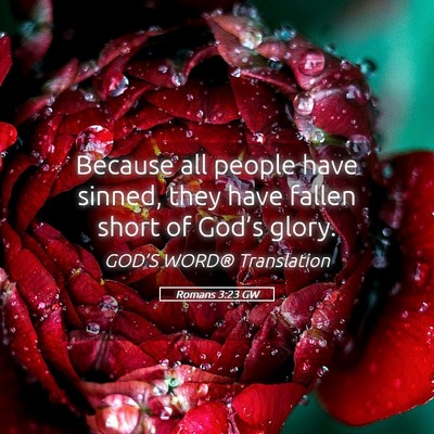 Picture 05 - Romans 3:23 GW - Because all people have sinned, they have fallen - Bible Verse Picture