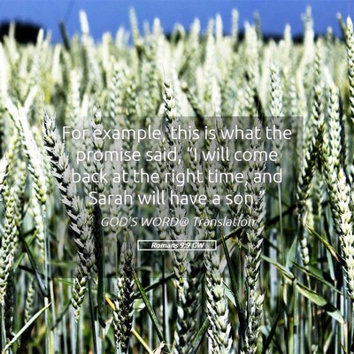 Picture 05 - Romans 9:9 GW - For example, this is what the promise said, “I - Bible Verse Picture
