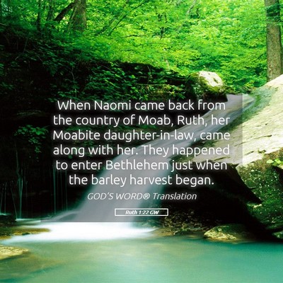 Picture 05 - Ruth 1:22 GW - When Naomi came back from the country of Moab, - Bible Verse Picture