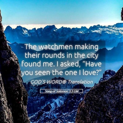 Picture 05 - Song of Solomon 3:3 GW - The watchmen making their rounds in the city - Bible Verse Picture