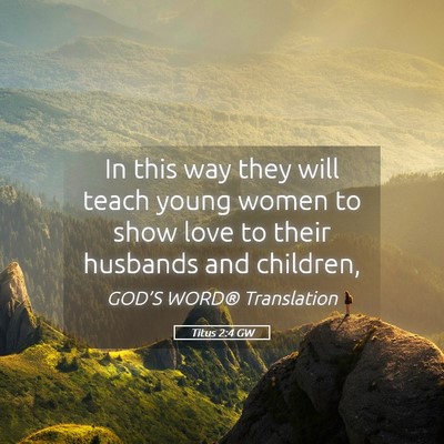 Picture 05 - Titus 2:4 GW - In this way they will teach young women to show - Bible Verse Picture