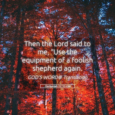 Picture 05 - Zechariah 11:15 GW - Then the Lord said to me, “Use the equipment of - Bible Verse Picture