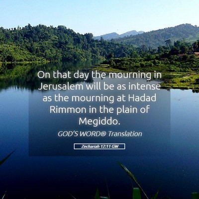 Picture 05 - Zechariah 12:11 GW - On that day the mourning in Jerusalem will be as - Bible Verse Picture