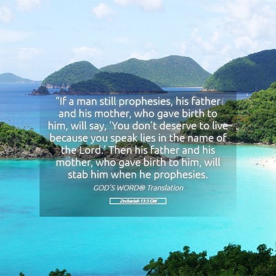 Picture 05 - Zechariah 13:3 GW - “If a man still prophesies, his father and his - Bible Verse Picture