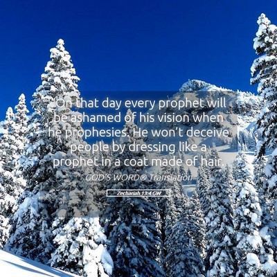Picture 05 - Zechariah 13:4 GW - “On that day every prophet will be ashamed of - Bible Verse Picture