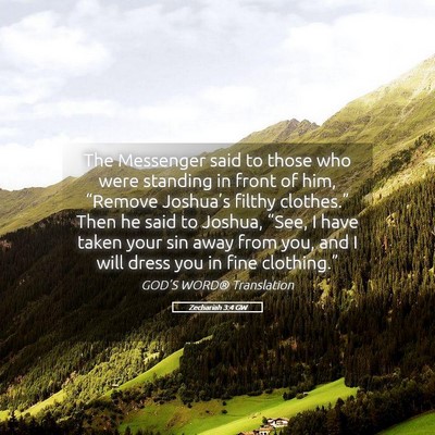 Picture 05 - Zechariah 3:4 GW - The Messenger said to those who were standing in - Bible Verse Picture