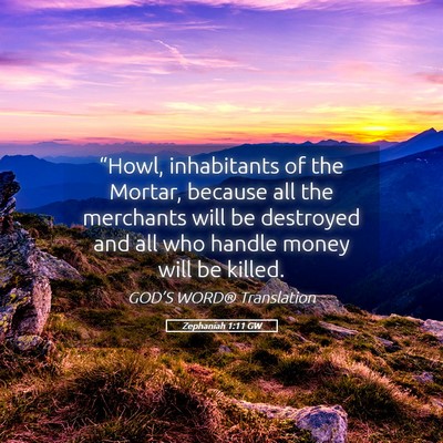 Picture 05 - Zephaniah 1:11 GW - “Howl, inhabitants of the Mortar, because all - Bible Verse Picture