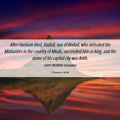 Picture 06 - 1 Chronicles 1:46 GW - After Husham died, Hadad, son of Bedad, who - Bible Verse Picture