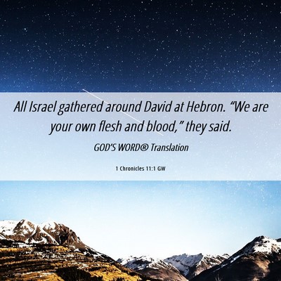Picture 06 - 1 Chronicles 11:1 GW - All Israel gathered around David at Hebron. “We - Bible Verse Picture