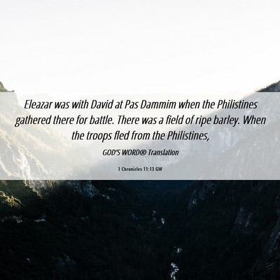 Picture 06 - 1 Chronicles 11:13 GW - Eleazar was with David at Pas Dammim when the - Bible Verse Picture