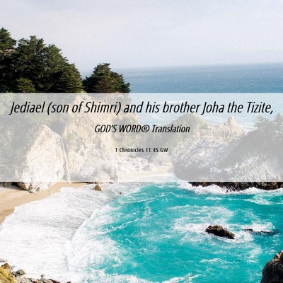 Picture 06 - 1 Chronicles 11:45 GW - Jediael (son of Shimri) and his brother Joha the - Bible Verse Picture