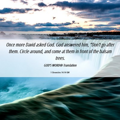 Picture 06 - 1 Chronicles 14:14 GW - Once more David asked God. God answered him, - Bible Verse Picture