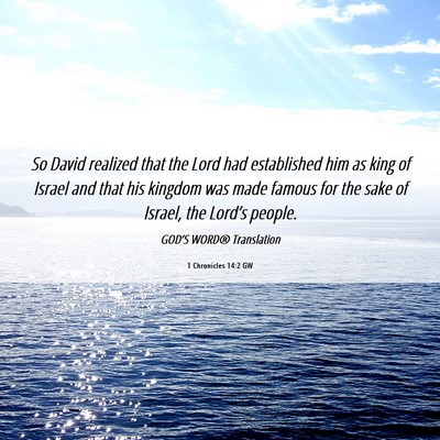 Picture 06 - 1 Chronicles 14:2 GW - So David realized that the Lord had established - Bible Verse Picture