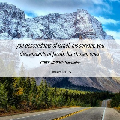 Picture 06 - 1 Chronicles 16:13 GW - you descendants of Israel, his servant, you - Bible Verse Picture