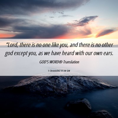 Picture 06 - 1 Chronicles 17:20 GW - “Lord, there is no one like you, and there is - Bible Verse Picture