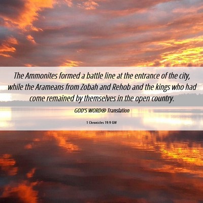 Picture 06 - 1 Chronicles 19:9 GW - The Ammonites formed a battle line at the - Bible Verse Picture