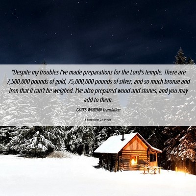 Picture 06 - 1 Chronicles 22:14 GW - “Despite my troubles I’ve made preparations - Bible Verse Picture