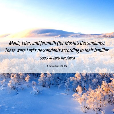 Picture 06 - 1 Chronicles 24:30 GW - Mahli, Eder, and Jerimoth (for Mushi’s - Bible Verse Picture