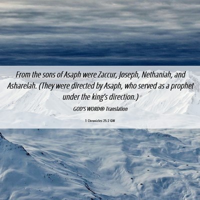 Picture 06 - 1 Chronicles 25:2 GW - From the sons of Asaph were Zaccur, Joseph, - Bible Verse Picture