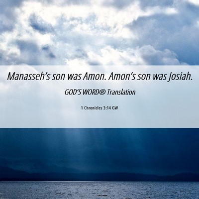 Picture 06 - 1 Chronicles 3:14 GW - Manasseh’s son was Amon. Amon’s son was - Bible Verse Picture