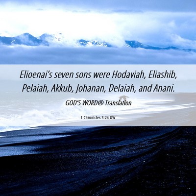Picture 06 - 1 Chronicles 3:24 GW - Elioenai’s seven sons were Hodaviah, Eliashib, - Bible Verse Picture