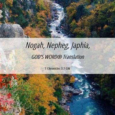 Picture 06 - 1 Chronicles 3:7 GW - Nogah, Nepheg, - Bible Verse Picture